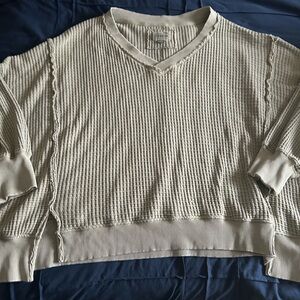 Women's olive V-Neck Sweater